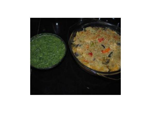 Tofu com legumes e puré de nabiça