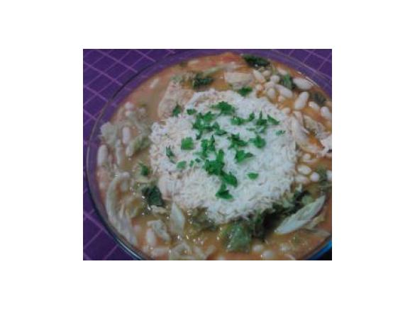 Frango com Feijão branco e Lombardo