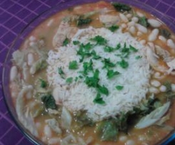 Frango com Feijão branco e Lombardo