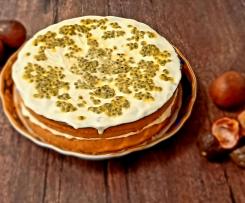 Bolo de Maracujá  com creme de queijo Mascarpone
