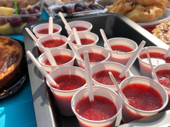 Gelatina com morangos