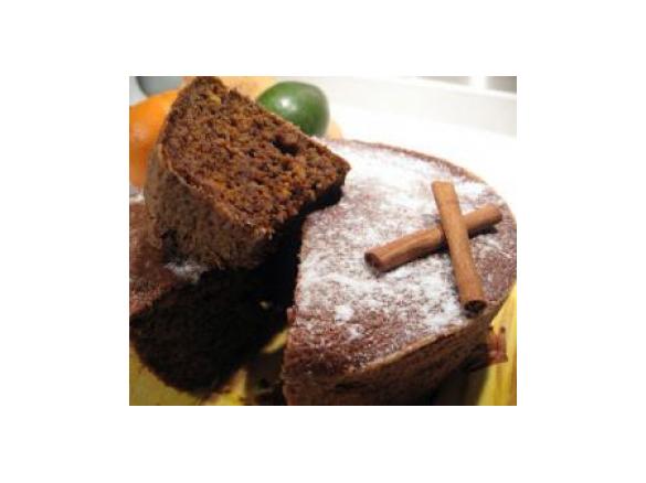 Bolo de abóbora, noz e laranja