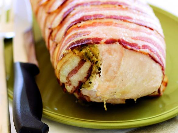 Peito de Peru recheado com molho Agridoce