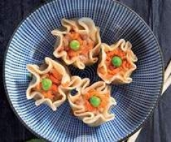 Ravioli de camarão ao vapor