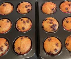 Muffins de Banana Chocolate e Iogurte Grego