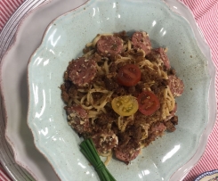 Linguinni com Salsicha Toscana