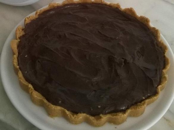 Tarte de chocolate e natas