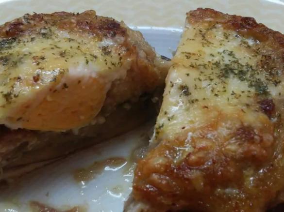 Cogumelos recheados com alheira