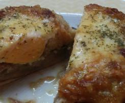 Cogumelos recheados com alheira