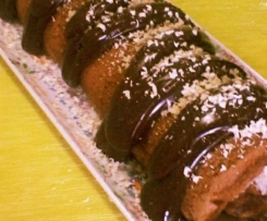 Rolo de chocolate e côco