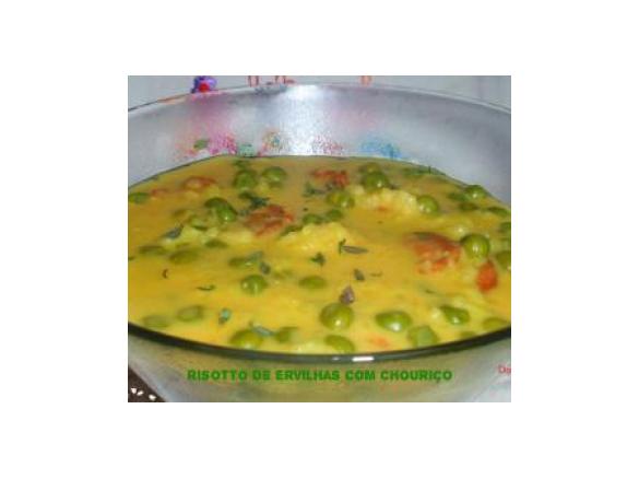 Risotto de Ervilhas com Chouriço