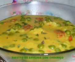 Risotto de Ervilhas com Chouriço