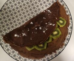 Crepes de cacau sem glúten e sem lactose