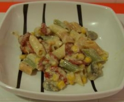 Penne em molho cremoso de cogumelos