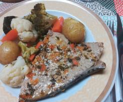 Bife de Atum Fresco ao Vapor