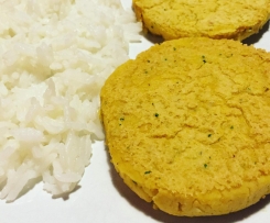 Hamburgueres vegan de grão e caril