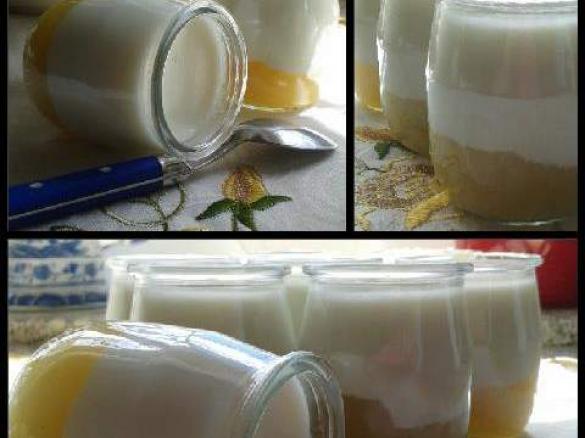 Iogurtes sólidos com compota de maçã