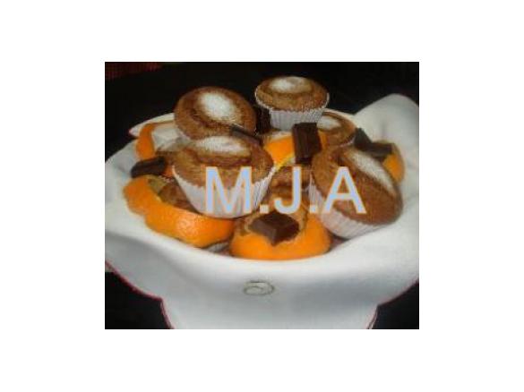 Queques de laranja com chocolate 