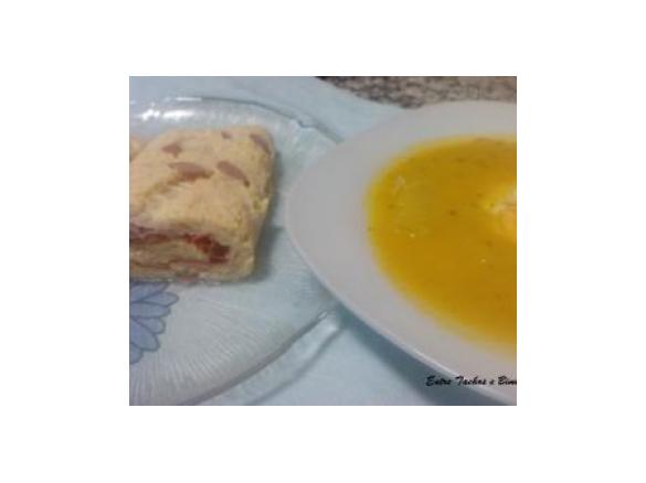 Sopa de Verduras com ovo ao vapor...e Omelete Recheada ao vapor...