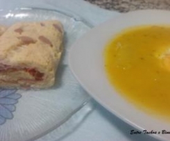 Sopa de Verduras com ovo ao vapor...e Omelete Recheada ao vapor...
