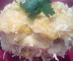 Massa de frango Gratinada ( aproveitamento de restos de frango) Xl