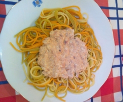 Esparguete com atum e natas