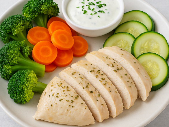 Frango a Vapor C/ Molho Iogurte