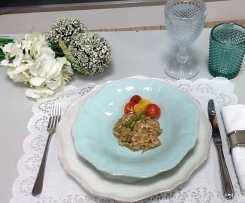 Risoto de pato confitado com toque de vinho do Porto