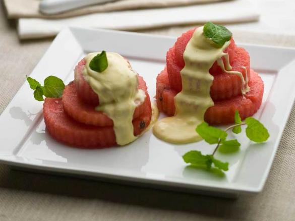 Melância com queijo Mascarpone