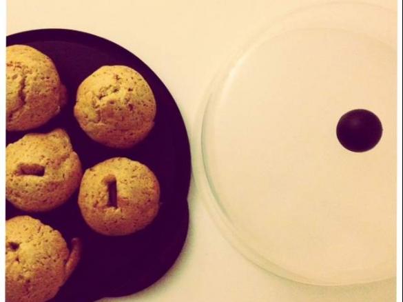 Muffins de banana e chocolate