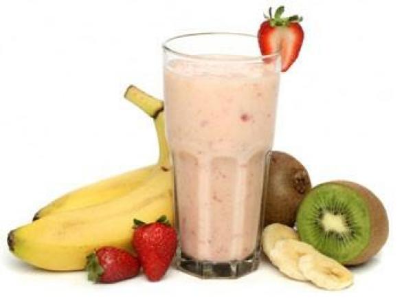 Batido de Proteína e frutas cozidas