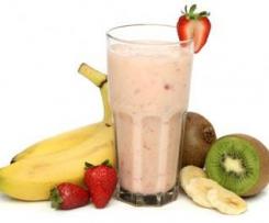 Batido de Proteína e frutas cozidas