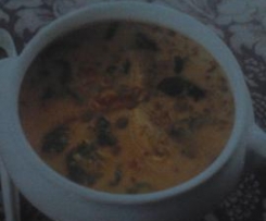 Sopa de frango e lentilhas