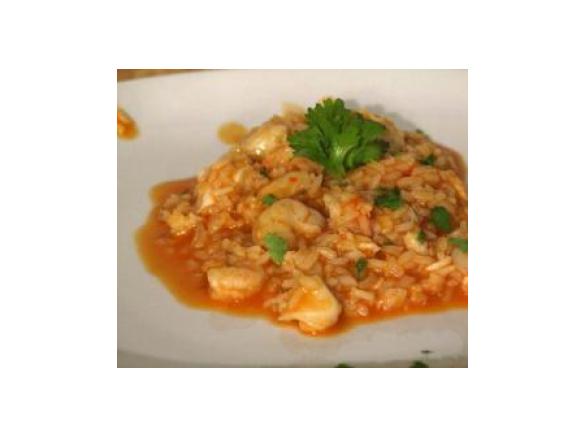 Arroz  malandrinho de Pescada com camarão