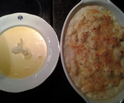 Couve-flor gratinada e Sopa