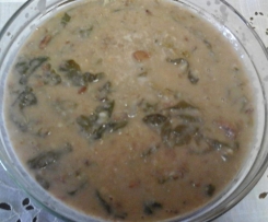 Sopa de feijão com  nabiças 