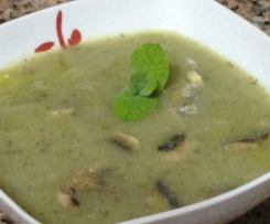 Sopa Feijão Azuki e cogumelos