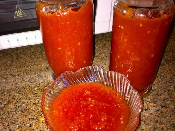 Compota de pepino, maçã e tomate