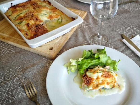 Lasanha de salmão e courgette
