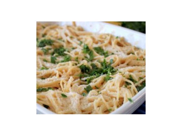 Esparguete com limão gratinado