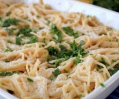 Esparguete com limão gratinado