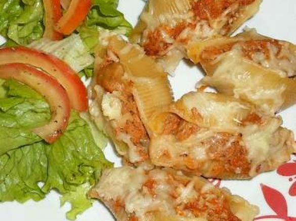 Conchas Recheadas com Atum e Cogumelos