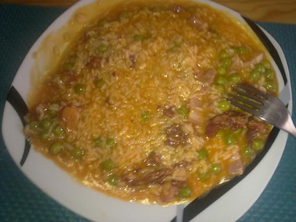 Arroz solto com Fiambre/bacon/chouriça