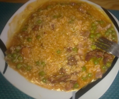 Arroz solto com Fiambre/bacon/chouriça