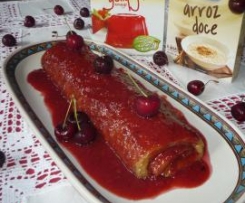 Torta de Cereja com Molho de Frutos Silvestres