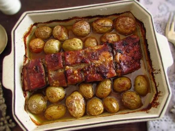 Entrecosto no forno com mel