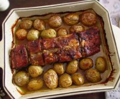 Entrecosto no forno com mel