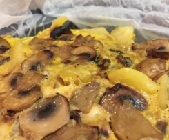 Tortilha de batata e cogumelos