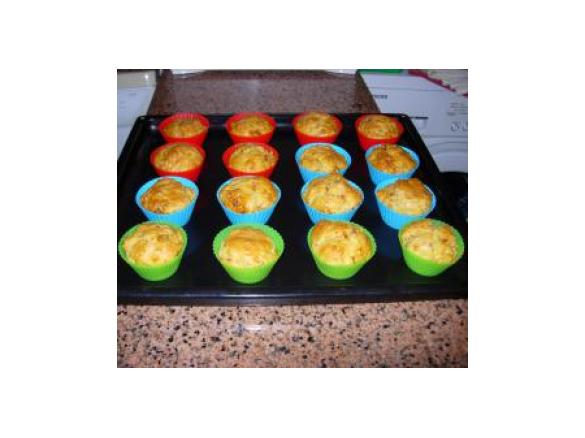 Muffins de fiambre e bacon