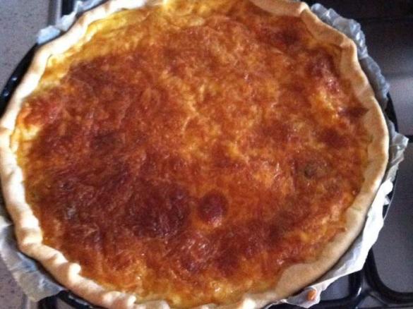 Quiche de cogumelos, fiambre e espinafres